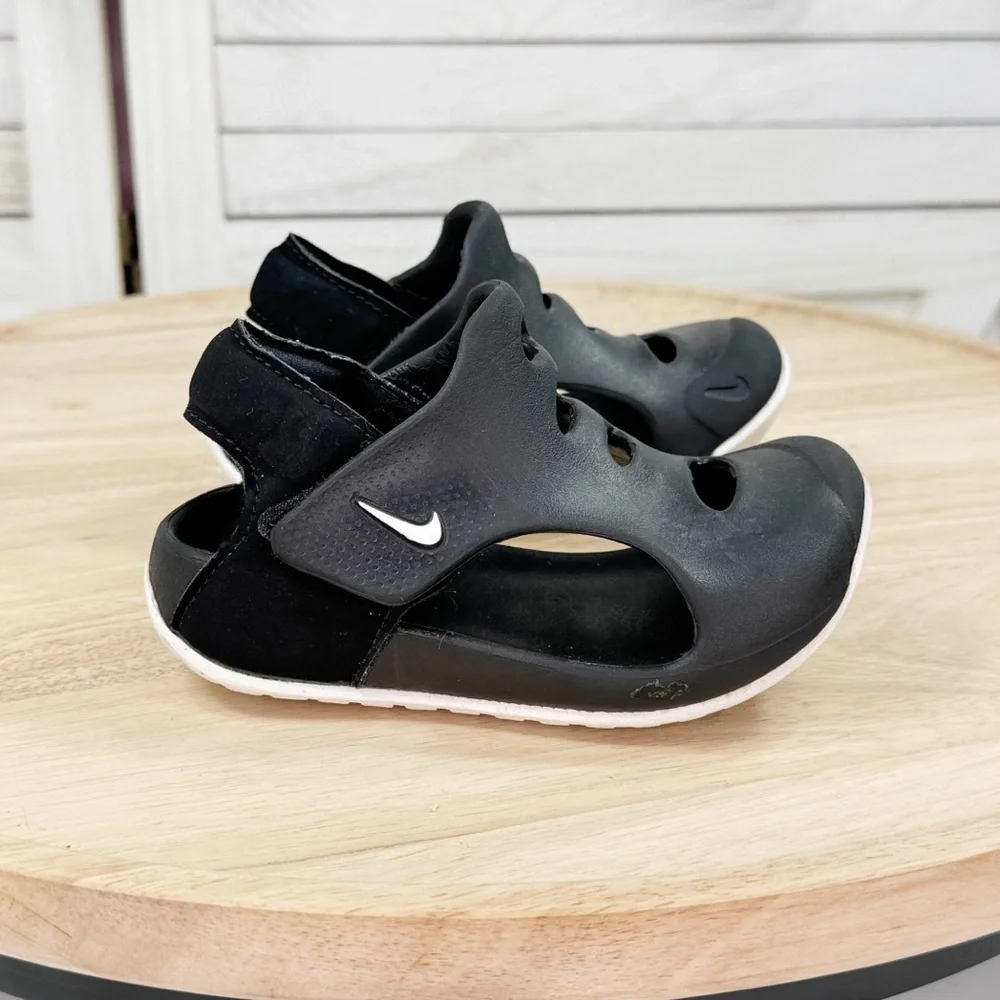 Nike Sunray Project 3 Rubber Sandals Black‎ White Toddler 8